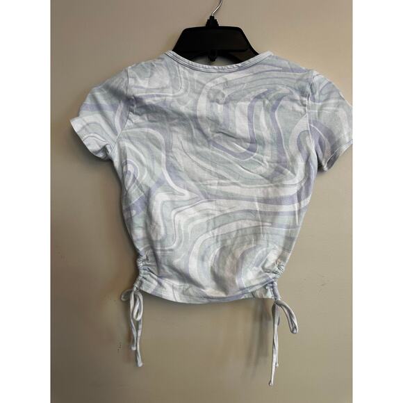 Hollister Pastel Swirl Ruched Baby Tee XS - Picture 2 of 7